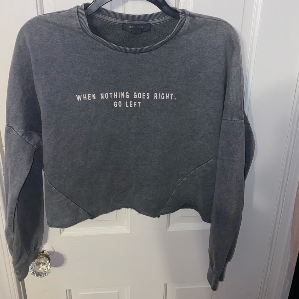 Gray Cropped Sweatshirt